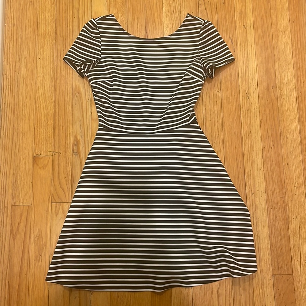 Aqua Black and White A-Line Dress